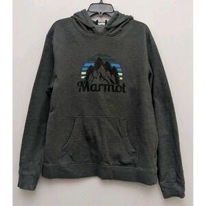 C4 Marmot Men Pullover Hoodie Sweatshirt Size Large Dark Gray